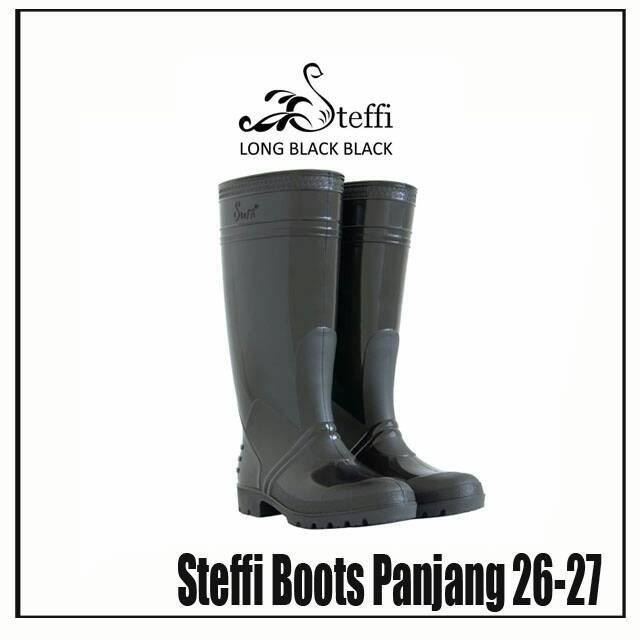 Steffi Boots Panjang 40-44 / Sepatu Karet Tahan Air / Sepatu Kerja Proyek Bangunan