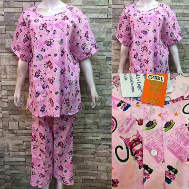 JUMBO HOKI SHEILA CP KATUN PIAMA | BAJU TIDUR MURAH-14