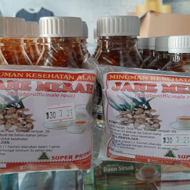 Jahe merah serbuk instan alami