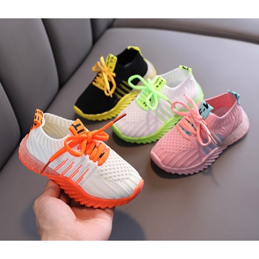 [Size 21-30]  WILL Breathable Sneakers Fashion Kids Shoes dengan Lampu LED Sepatu Anak Casual Shoes-2