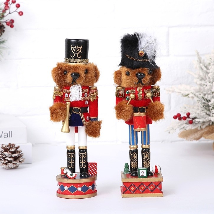 Pajangan Nutcracker Boneka Bear Bulu Lucu Kado Natal Nutcraker Murah