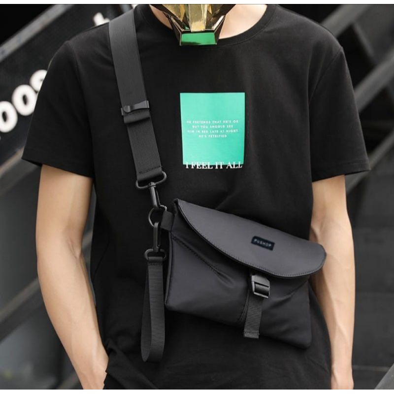 (Bisa COD) Tas Selempang Pria Pushop Shoulder Bag Korea Cros Model Terbaru Murah