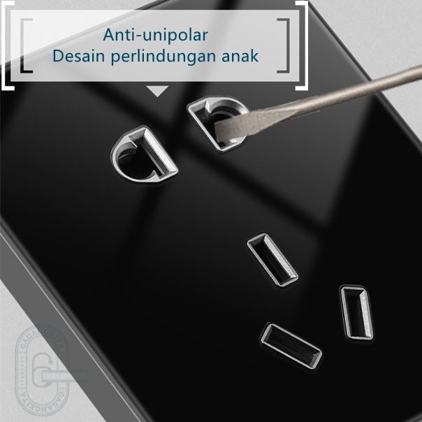 Soket saklar dinding SHINY BLACK PREMIUM, hitam mengkilat 1/2/3 Gang 1 Arah Halus, terang, gelap, bermutu tinggi, bermutu tinggi