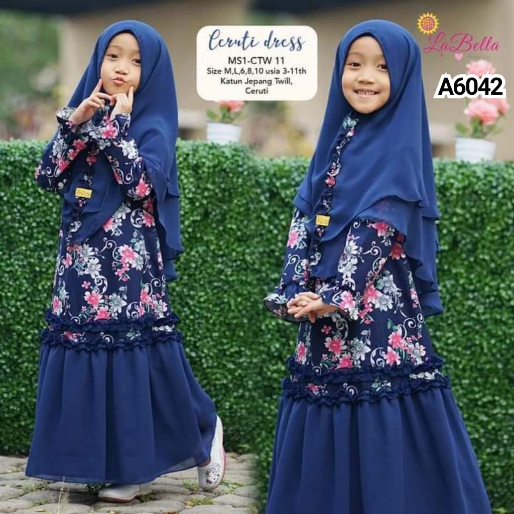 GAMIS ANAK LABELLA CTW NAVY 5-6THN A6042