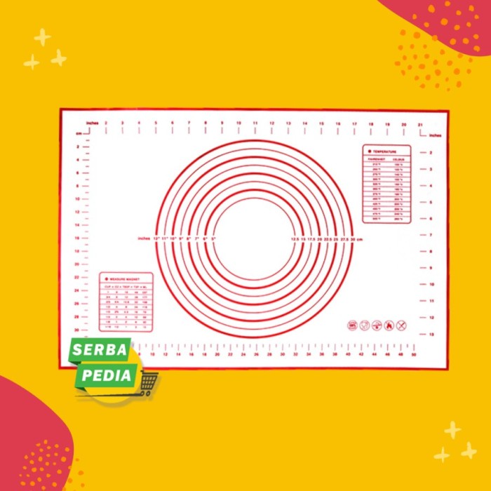 READY Silicone Mat Alas Adonan Pizza Martabak 40x60 cm - Merah, 60 X 40 TERMURAH