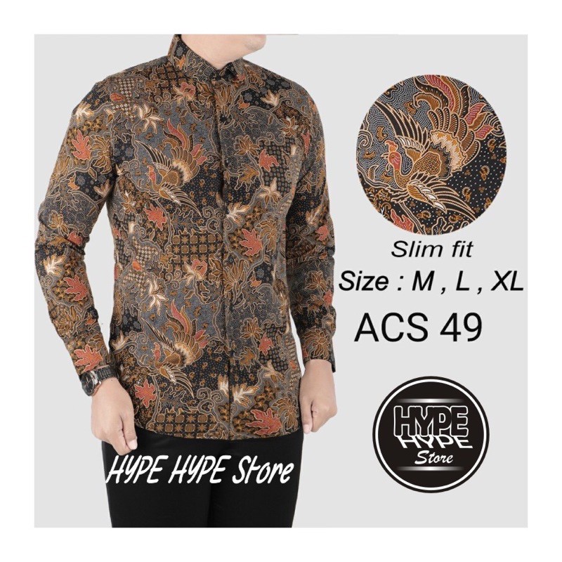 Kemeja Batik Pria Slim Fit ACS 49