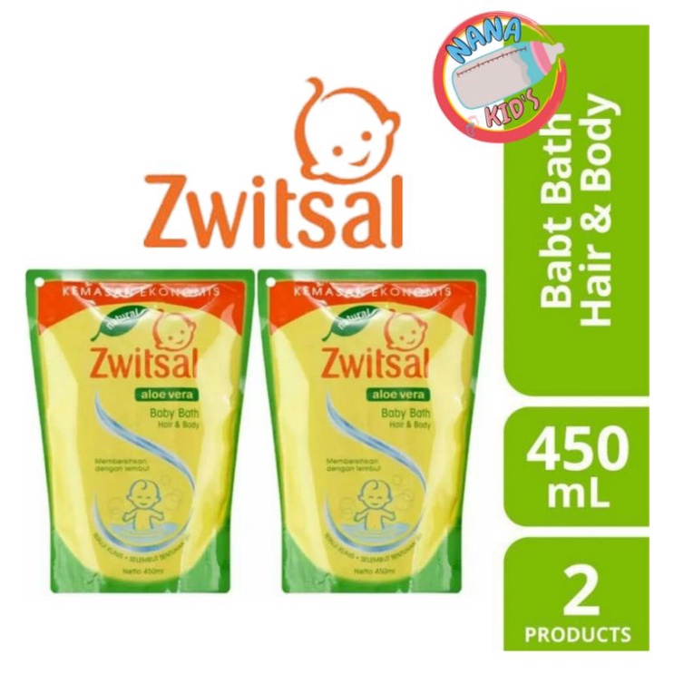 Zwitsal Hair And Body 450ml Aloevera [Twin Pack] Isi 2