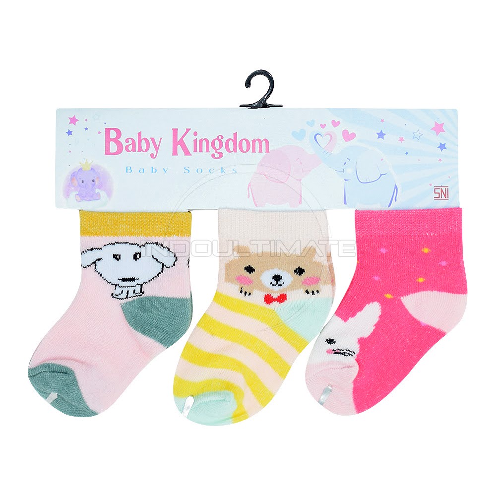 3in1 Kaos Kaki Bayi Baru Lahir (0-12 Bulan) Baby Kingdom SNI Newborn [PILIH MOTIF]  Baby Sock Kaos Sarung Tangan kaki Bayi Laki-laki KKA-503 KKA-513