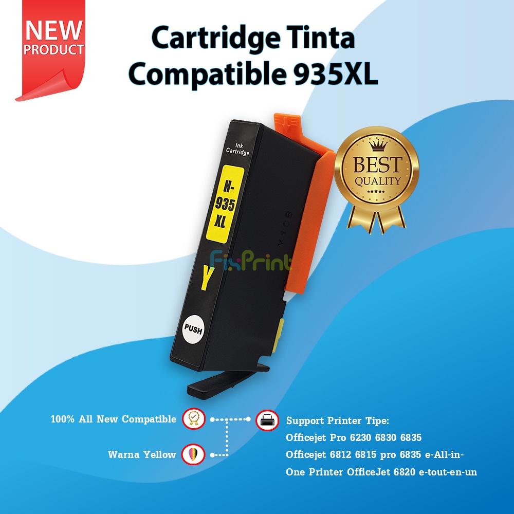 Cartridge Tinta Compatible 935XL934XL 935 934 Black Cyan Magenta Yellow Refill Ink H-935XLC 935 Printer XP Officejet Pro 6230 6830 6835  Officejet 6812 6815 pro 6835 All in One Printer OfficeJet 6820