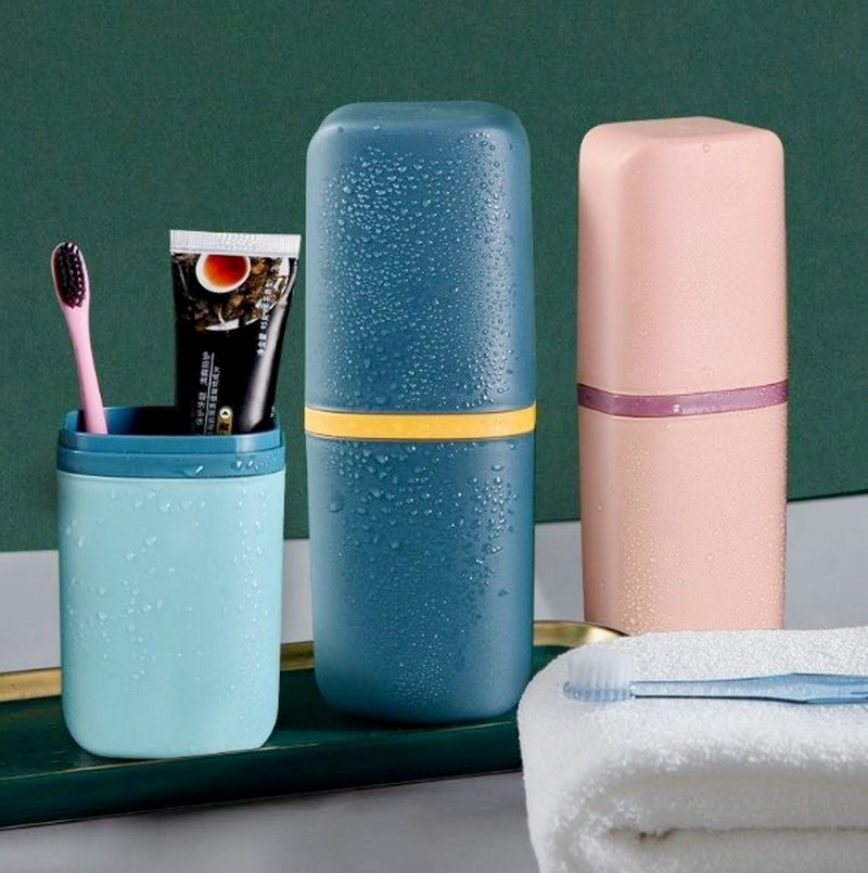 Portable Travel Toothbrush Holder Storage Case Box Organizer Household Storage Cup For Outdoor Travel Bathroom Accessories