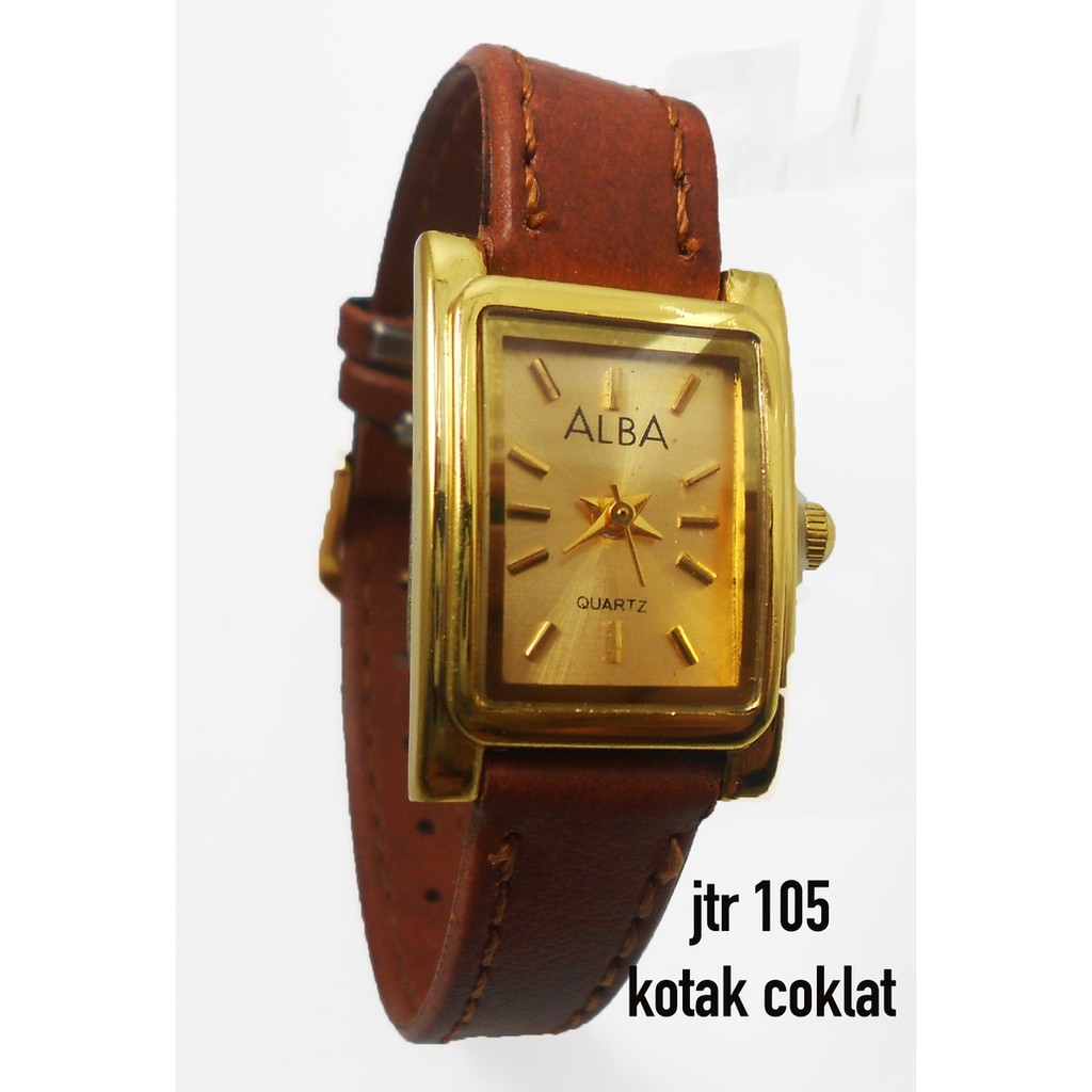 jam tangan alba wanita   jtr 105 kotak coklat Diskon