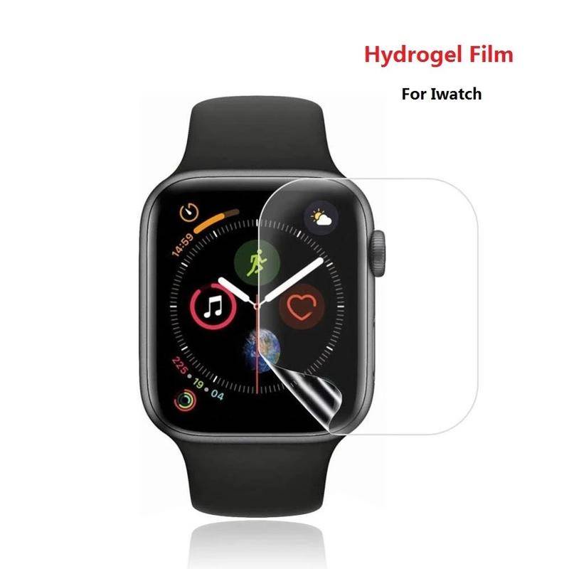 Film Pelindung Layar Hydrogel Lembut Untuk Apple Watch 7 6 Se 5 45mm 44mm 40mm Bukan Kaca Iwatch 4 3 2 1 42mm 41mm 38mm