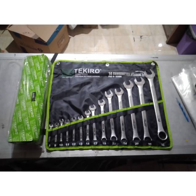 TEKIRO kunci ring pas set 14pcs (8-32mm) combination wrench set ORIGINAL