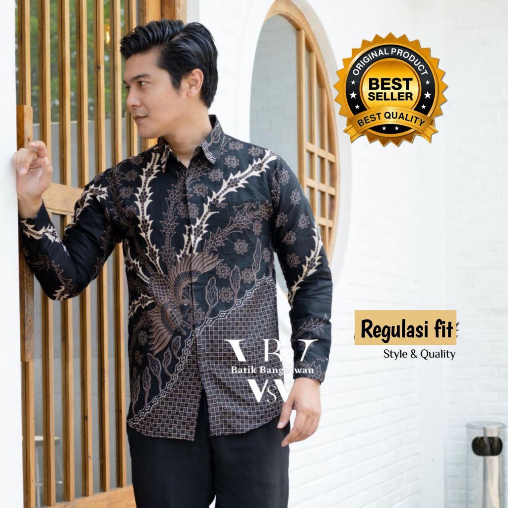 Batik Pria Kemeja Batik  Pria Lengan panjang Modern size M L XL XXL Reguler Fit