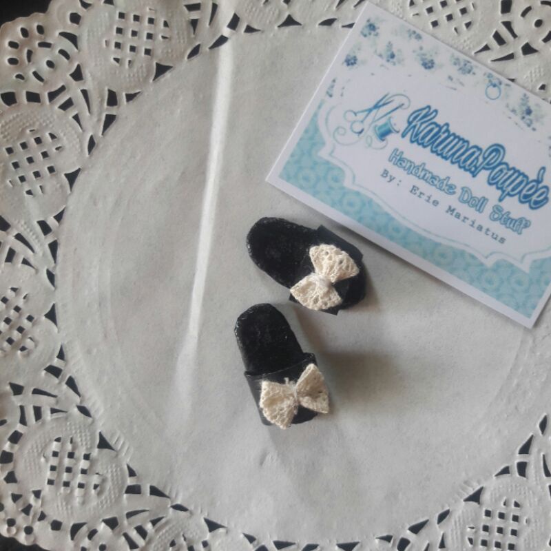 sepatu, Sandal slip untuk boneka Baby Yuna, lati yellow, blythe, barbie, licca, poppy parker