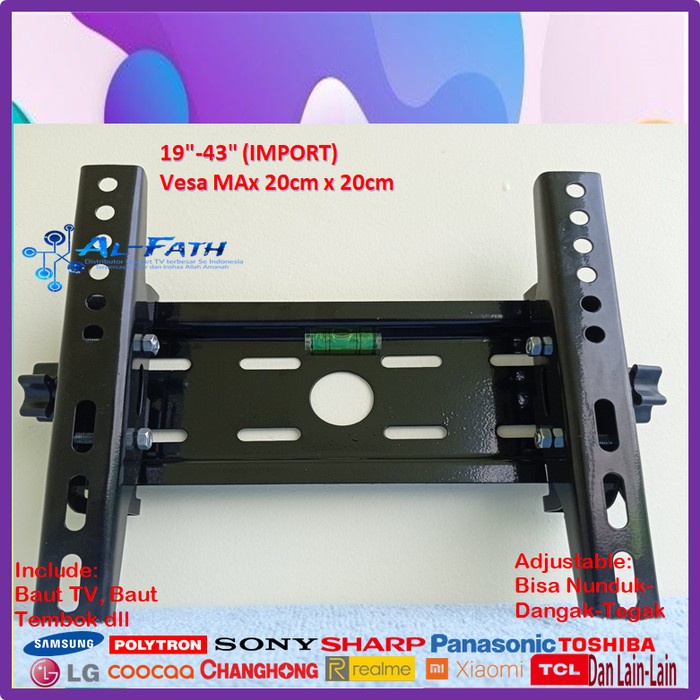 Bracket TV HISENSE 19 s/d 43 inch IMPORT QUALITY Garansi 100% cocok