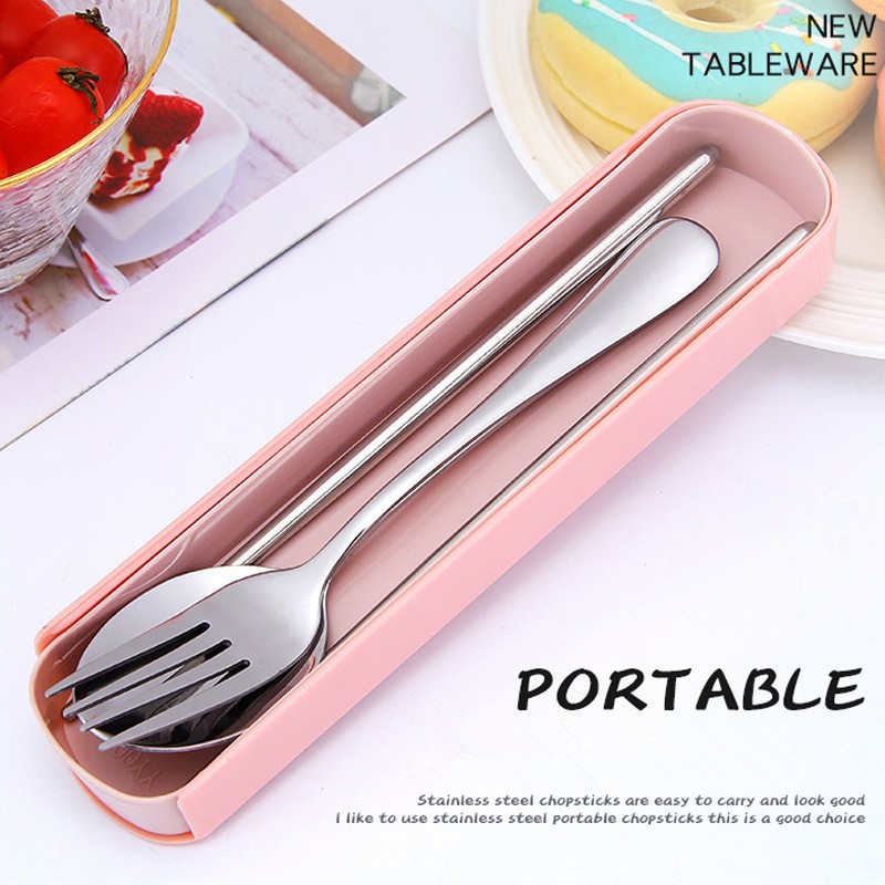 set Alat Makan Travelling Minimalis PREMIUM stainless