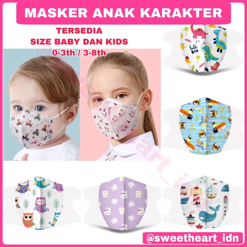  Masker  anak  karakter  motif lucu  3ply 4ply Shopee Indonesia