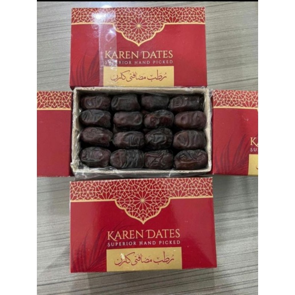 KAREN DATES / KURMA MAZAFATI/KURMA ANGGUR BAM KURMA BALITA HARGA PER KOTAK BERAT 600GRAM