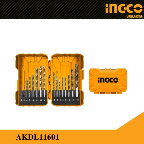 Mata Bor Tembok Besi Kayu 16pcs All-Purpose Drill Bits INGCO AKDL11601