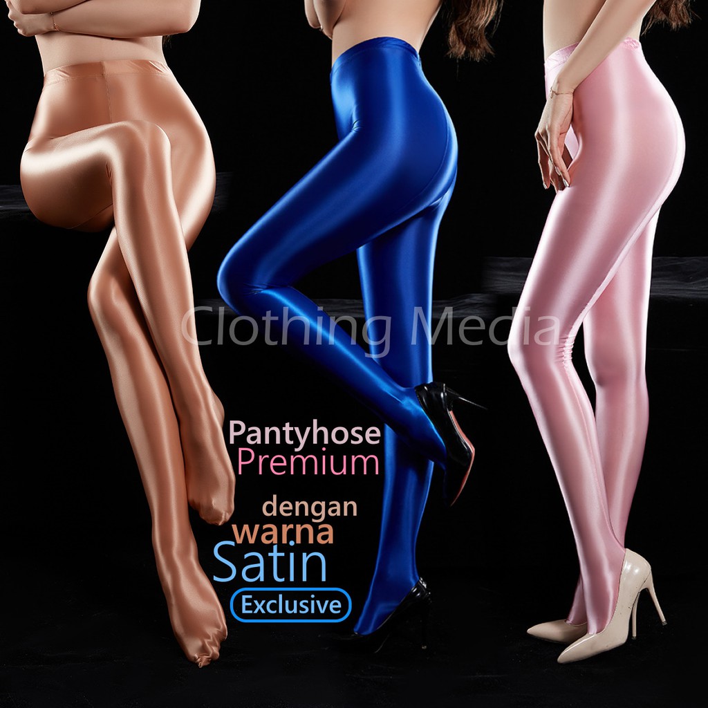 Pantyhose Premium Warna Satin Stocking Celana Glossy Silky Halus Ketat Elegan