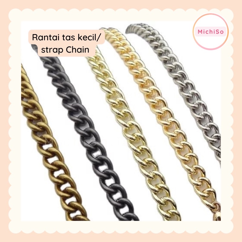 rantai tas silver per METER | rantai tas kecil | chain strap | rantai silver | aksesories tas - Mich