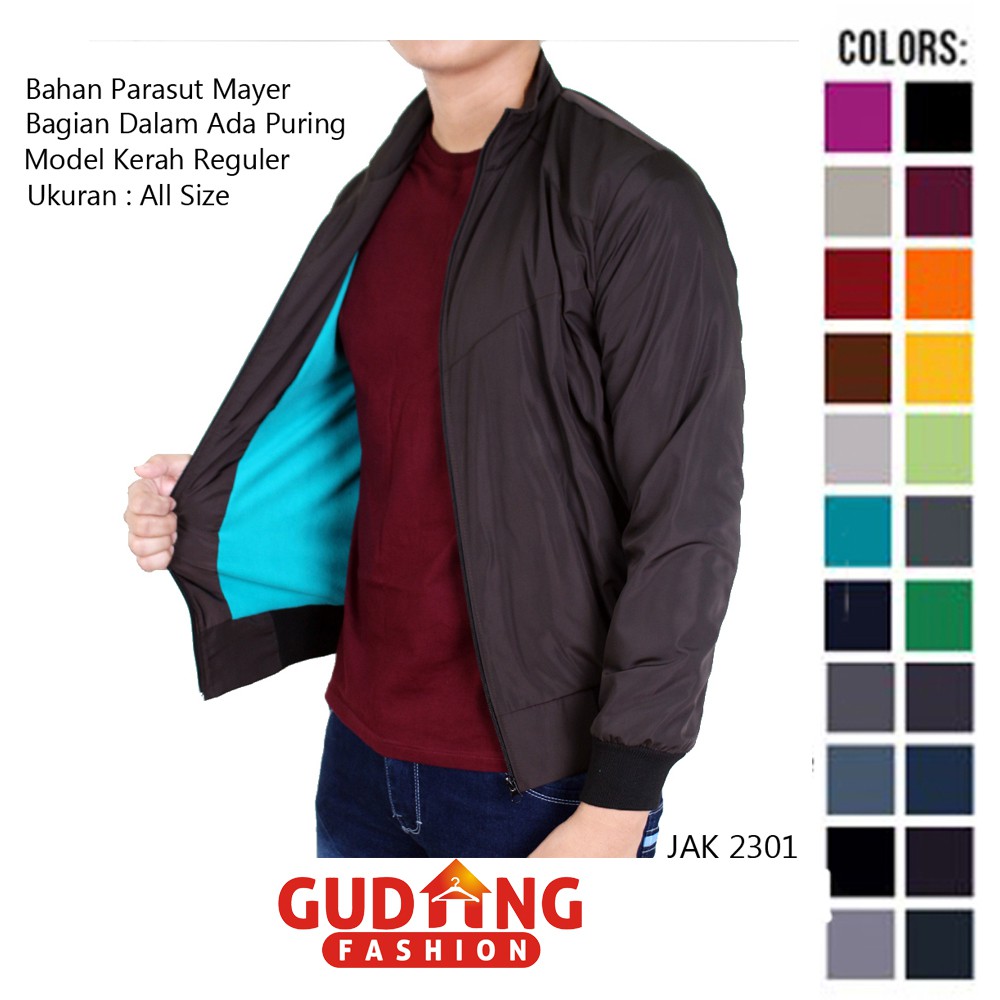 Jaket Parasut Keren Pria dengan Puring Banyak Pilihan Warna - JAK (COMB)