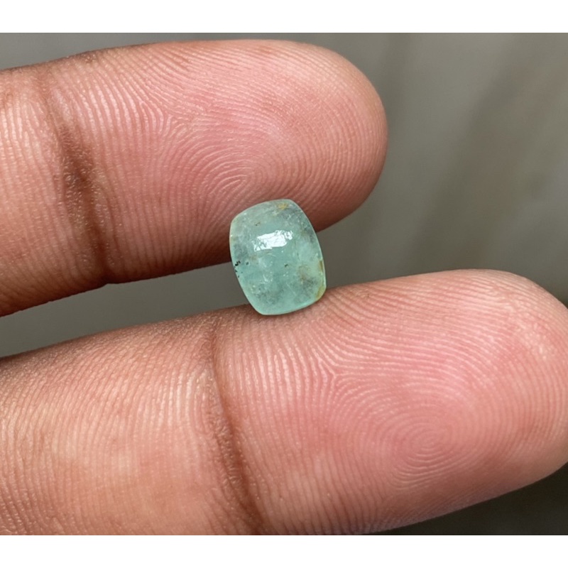 Batu Zamrud Colombia Cabochon Natural Zambian Emerald Jamrud Dim 8x6.5x4