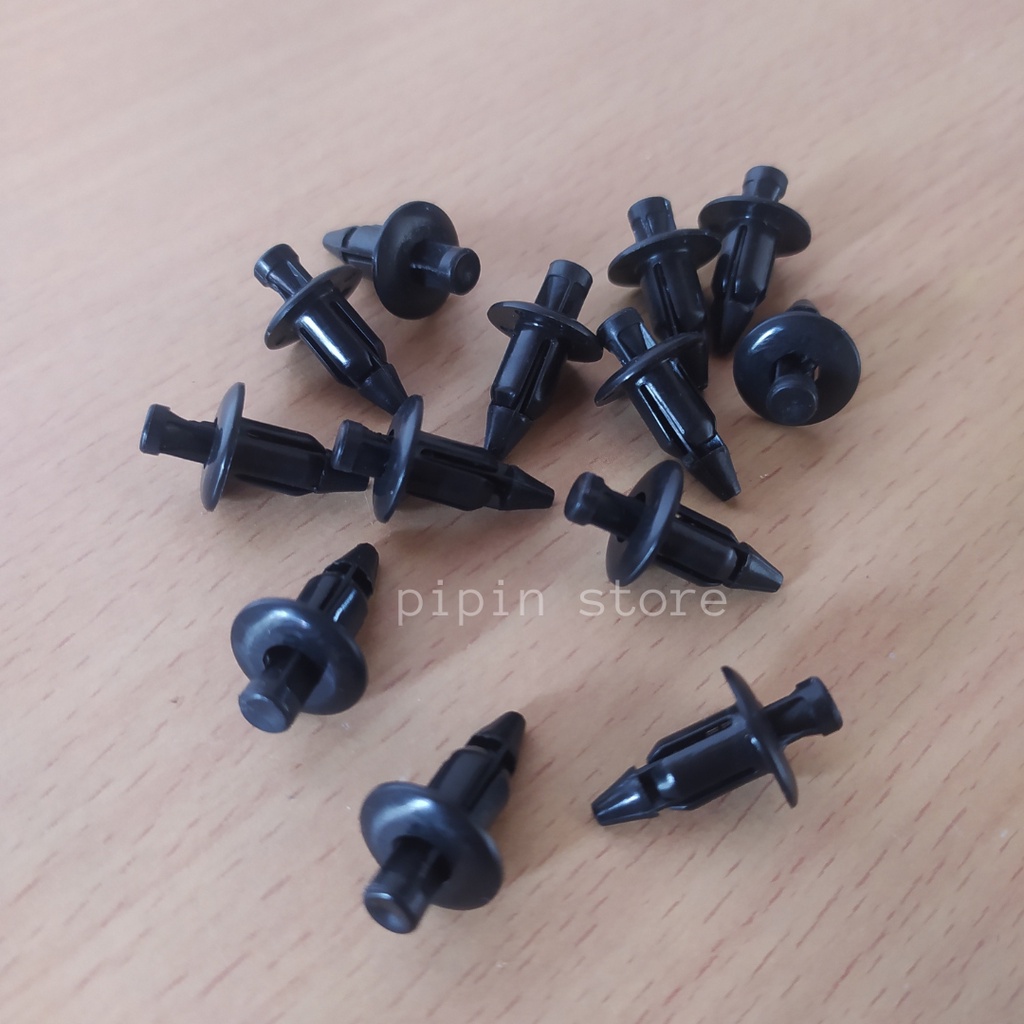 Baut Klip Body Motor Honda Original Vario Beat Nmax Yamaha Baut Rivet Motor Clip Baud Kancing Plastik PCX ADV Hitam