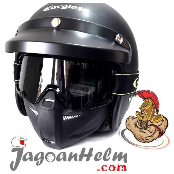 ✲ CARGLOSS HELM RETRO | BLACK DOFF + INKO SMOKE GOGGLE MASK | CARGLOS ♙