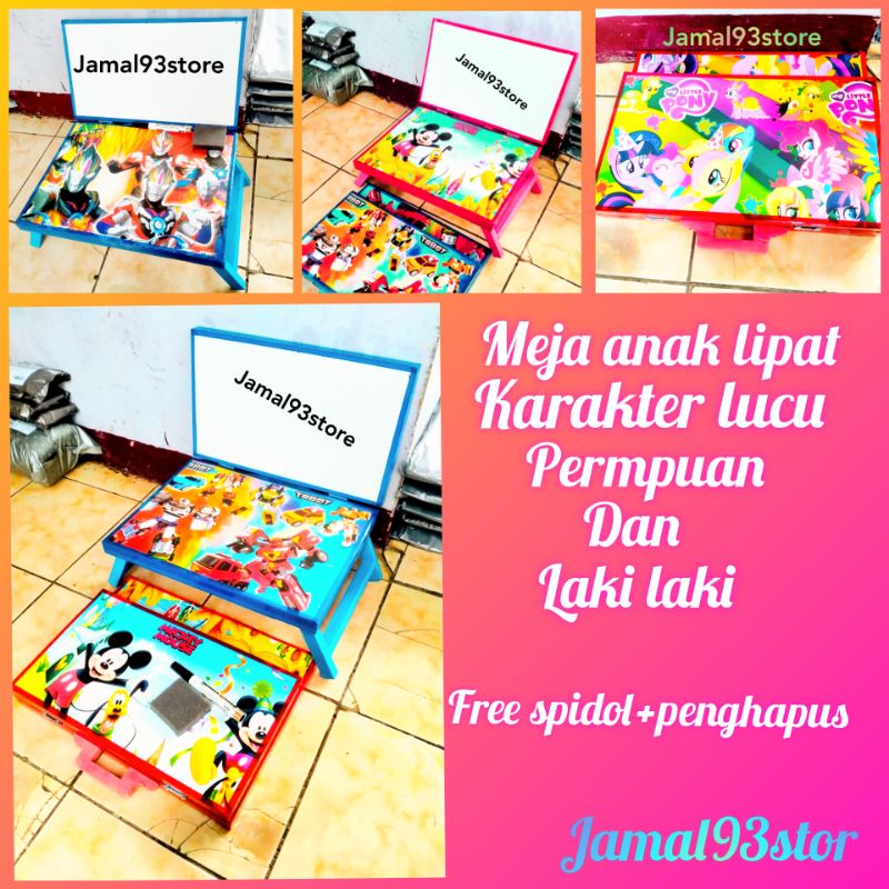 

meja belajar lipat anak free spidol+penghapus (perempuan & laki laki)