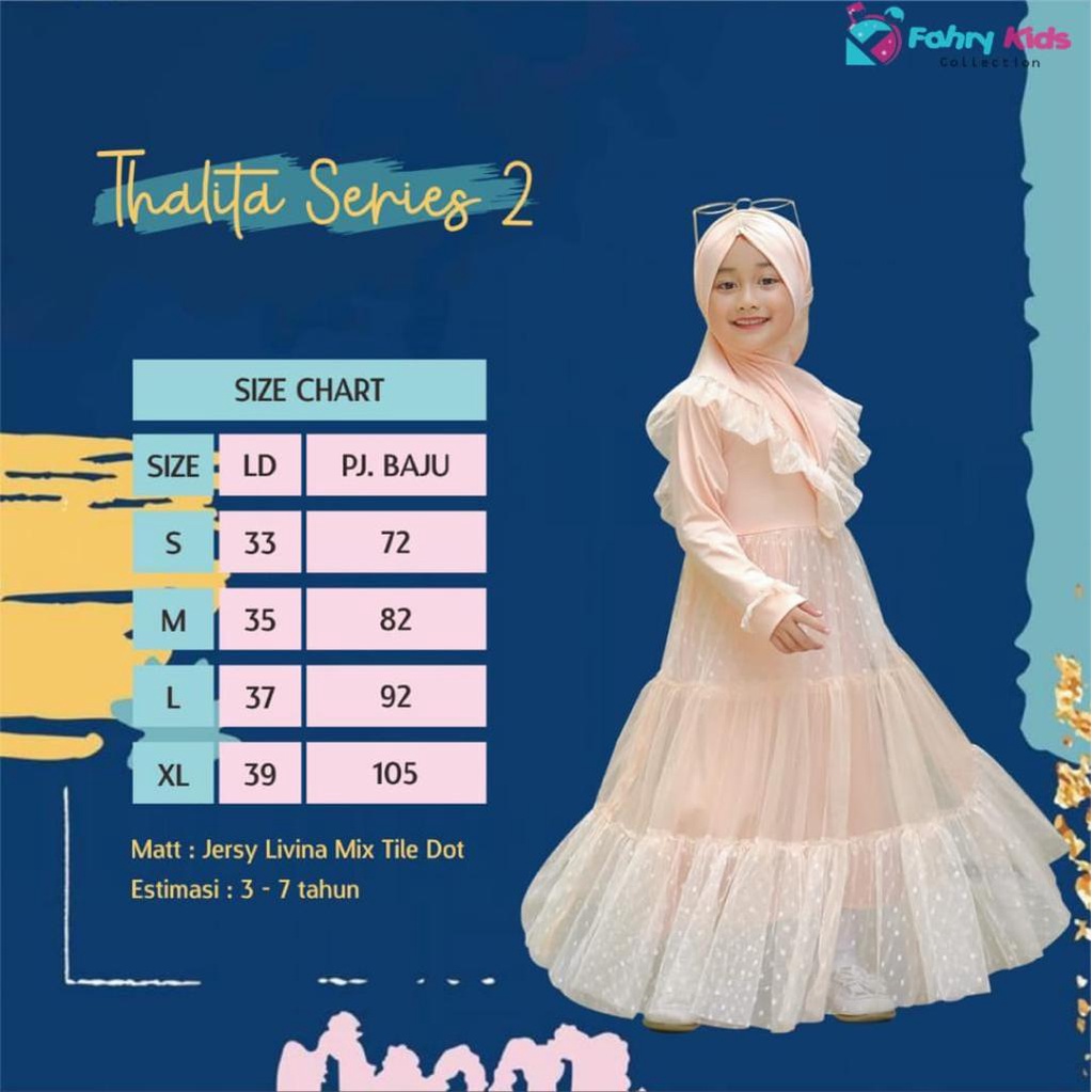 GAMIS ANAK TILE CANTIK THALITA USIA 3-7 TAHUN