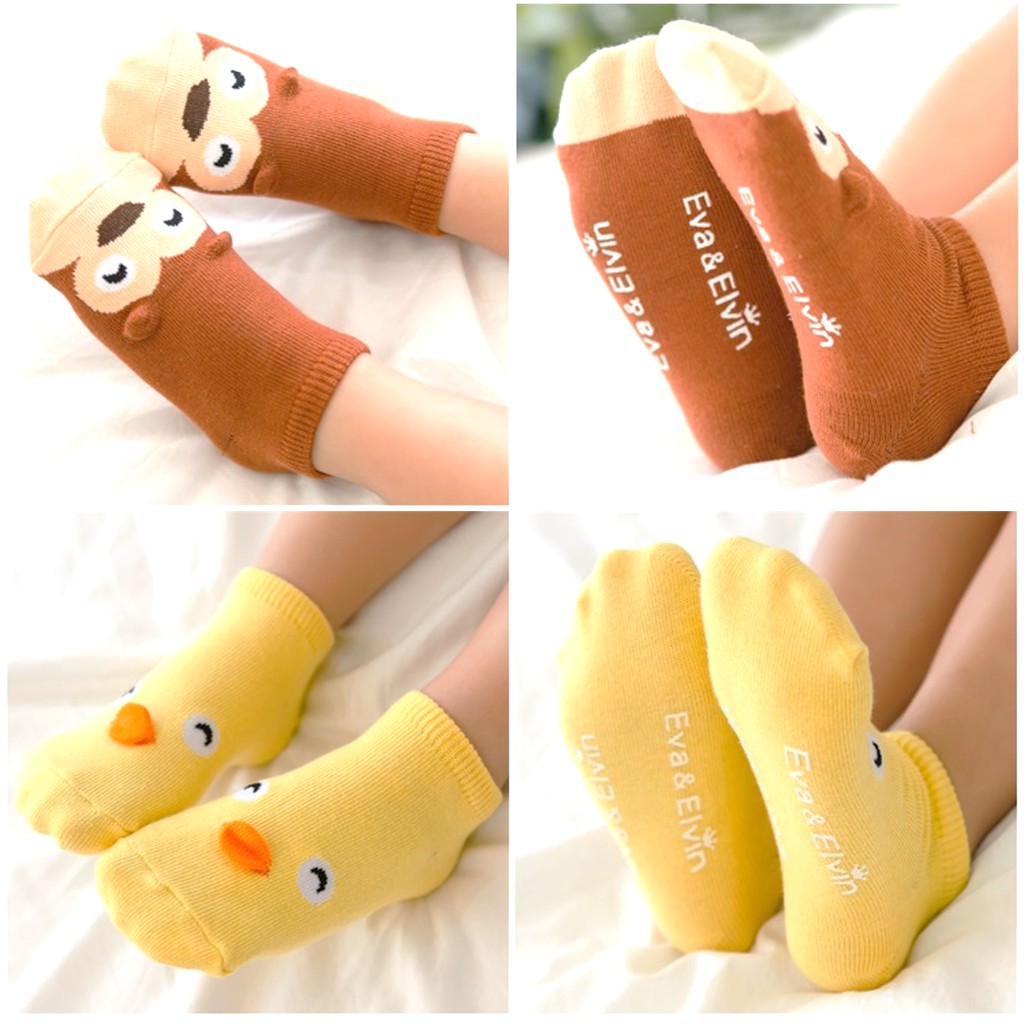 MOGYMOGY KS04 Kaos Kaki Bayi Motif Hewan Kaos Kaki Anak Karakter Kaos Kaki Anti Slip Baby Socks Animal