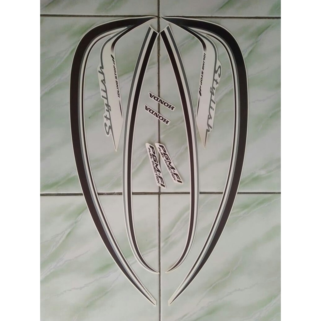 stiker striping scoopy stylish 2016 putih-cream
