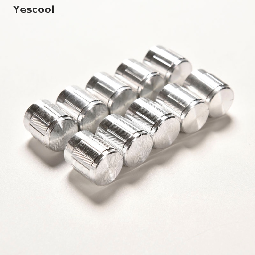 Yescool 10PCS Kenop Saklar Potentiometer Putar Kontrol Volume Lubang Pointer 6mm Bahan Aluminum