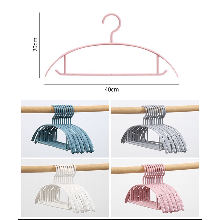 Hanger / Gantungan baju Plastik Tebal Bergerigi warna warni isi 10 pcs