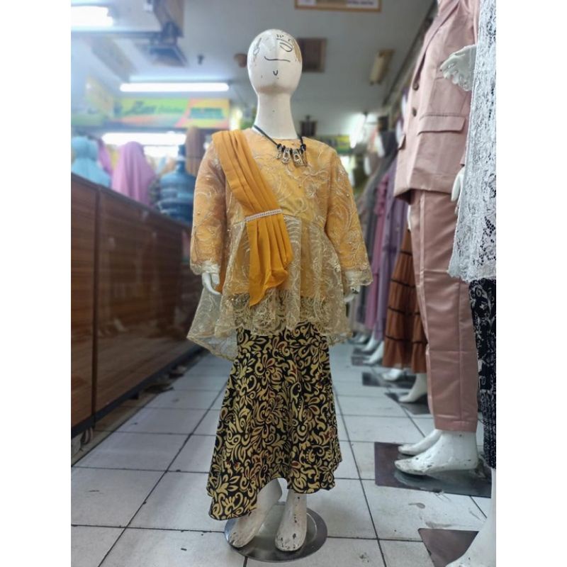 Terbaru!! Setelan Kebaya Anak Selendang Modern / Kebaya Anak SD / Kebaya Kartini / Set Kebaya Tulle Anak