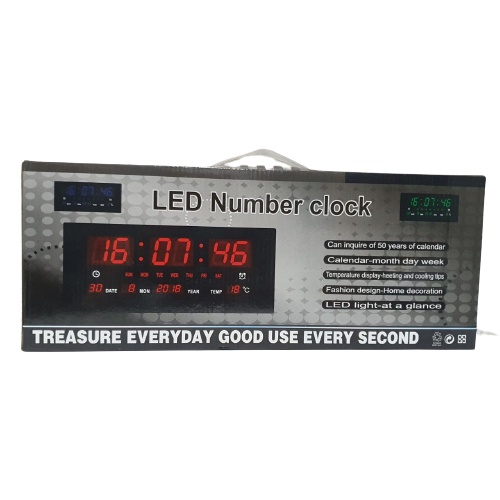 Jam Digital LED Besar Kalender Temperature Alarm Meja Dinding Clock 3615