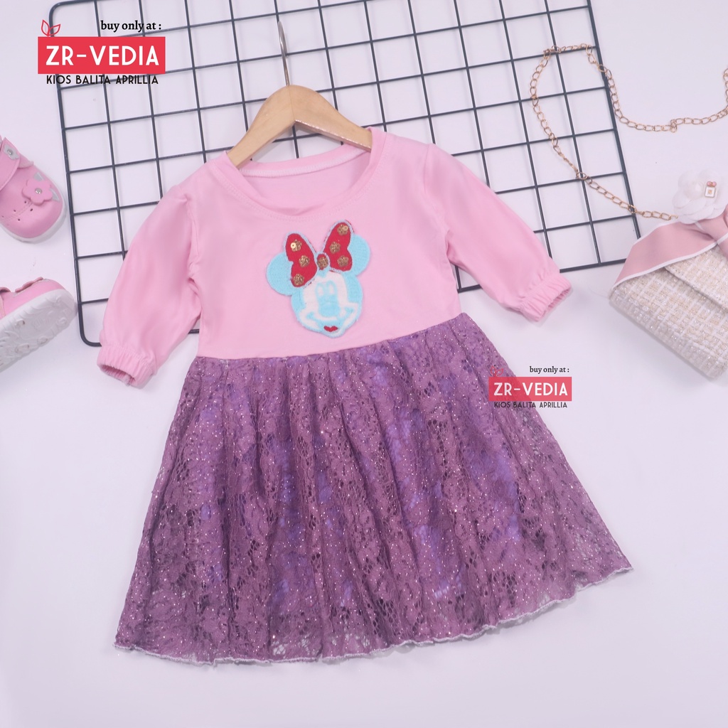 Dress Rara uk 1-3 Tahun / Gaun Brukat Pesta Import Premium Cewek Baju Dres Brokat Anak Perempuan