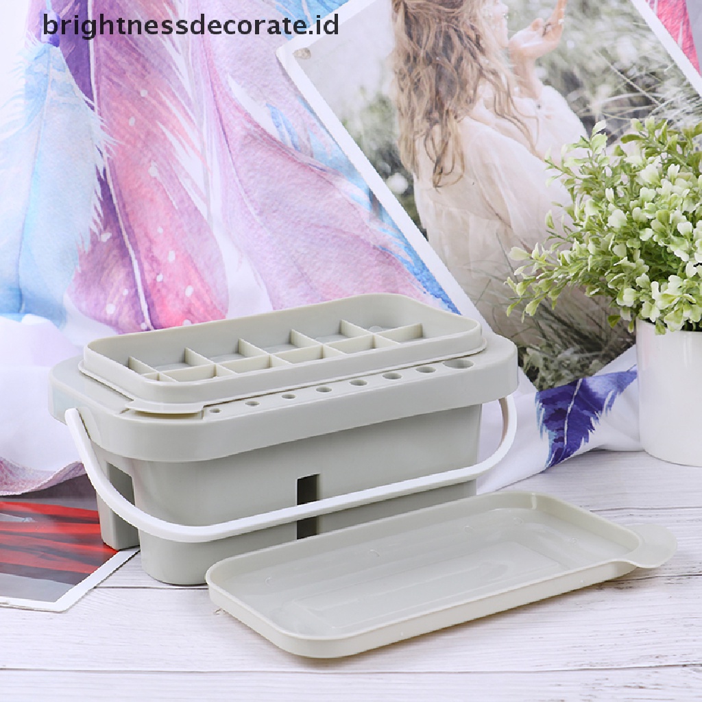 [birth] Brush Washing Bucket Multifunction Pen Barrel Brush Holder Washer Art Supply [ID]