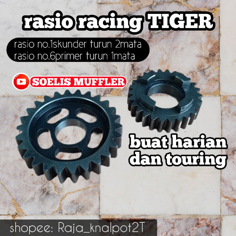 rasio racing tiger honda tiger gigi 1 dan gigi 6