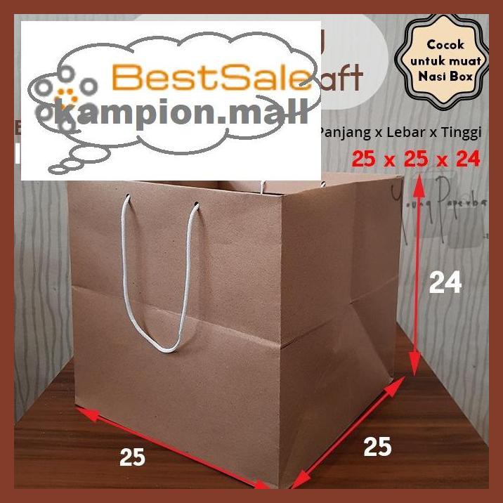 

Y7Tuut7- Paper Bag/Tas Kertas Paperbag Polos Kraft Kotak Nasi Box 25 X 25 X 24 E46Et57-