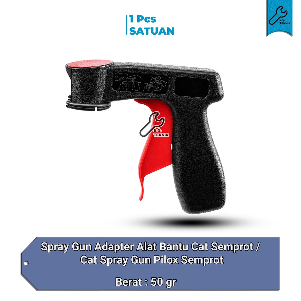 Spray Gun Adapter Alat Bantu Cat Semprot /  Cat Spray Gun Pilox Semprot [Hitam+Merah]