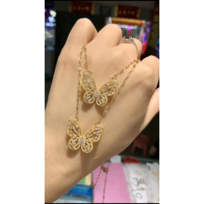 Kalung Kupu kupu | Kalung Wanita | Kalung Titanium Anti Karat dan Anti Luntur | Kalung Liontin