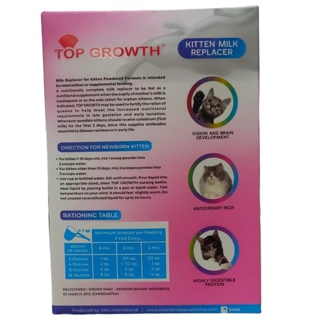 Susu Kucing Top Growth 250gr (Beli 8 Box Free 2 Box)