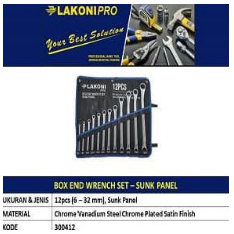 Kunci Ring Set 12pcs LAKONI PRO 300412 /Box End Wrench Set Sunk Panel