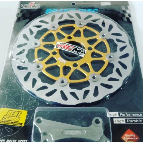 PIRINGAN BRAKE DISC DEPAN FLOATING GOLD EMAS BEAT VARIO SCOOPY UK 260 MM SDH MA BREKET CNC ORI MOTO1