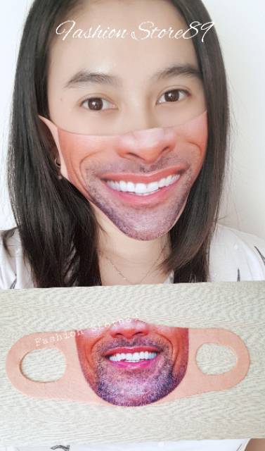 Ready siap kirim masker wajah kekinian masker kain wajah face smile import katun