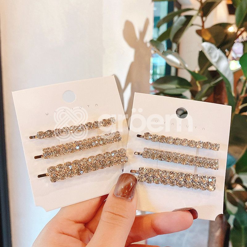 Set Jepit Rambut Aksen Berlian Korea/jepit rambut mewah berlian