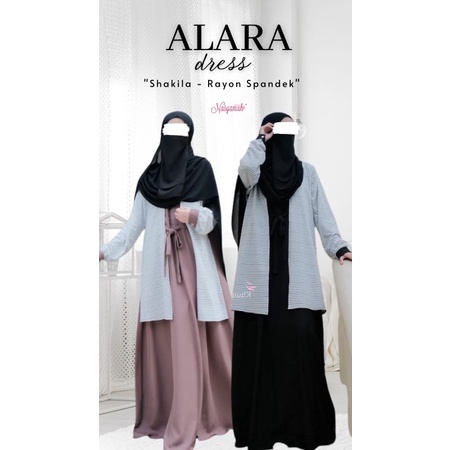 ALARA DRESS BY KHUMAAZ GAMIS SEMI OUTER TERBARU GAMIS SHAKILA PREMIUM POLOS MIX KAOS SPANDEK RAYON M